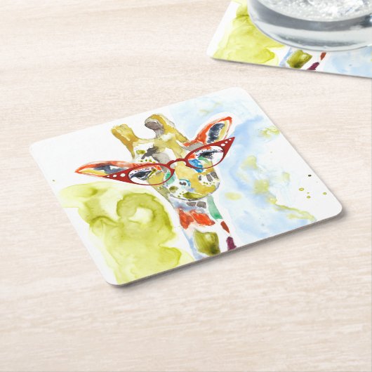 Smarty-Hosen Giraffe Rechteckiger Pappuntersetzer (angewinkelt)