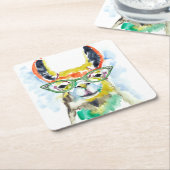 Smarty-Hosen Lama Rechteckiger Pappuntersetzer (angewinkelt)