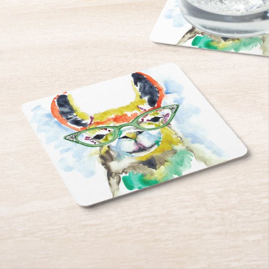 Smarty-Hosen Lama Rechteckiger Pappuntersetzer (angewinkelt)