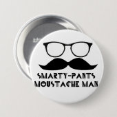 Smarty keucht Schnurrbart-Mann Buttone Button (Vorne & Hinten)