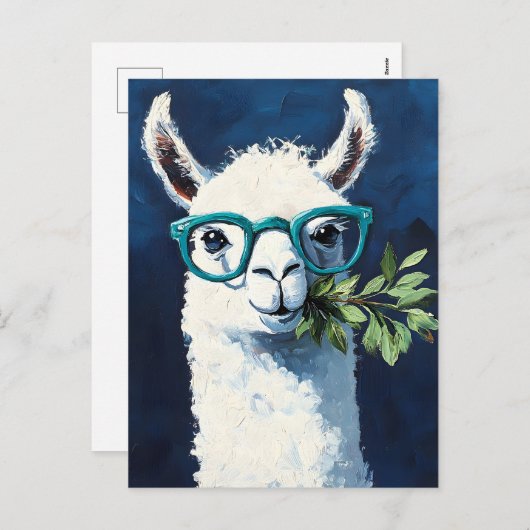 Smarty Llama Chic Feiertagspostkarte (Vorne/Hinten)