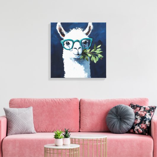 Smarty Llama Chic Leinwanddruck (Insitu (Wohnzimmer))