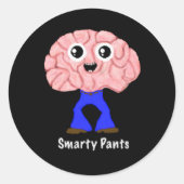 Smarty Pants Brain Runder Aufkleber (Vorderseite)
