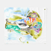 Smarty-Pants-Elefant Fleecedecke (Vorderseite (Horizontal))
