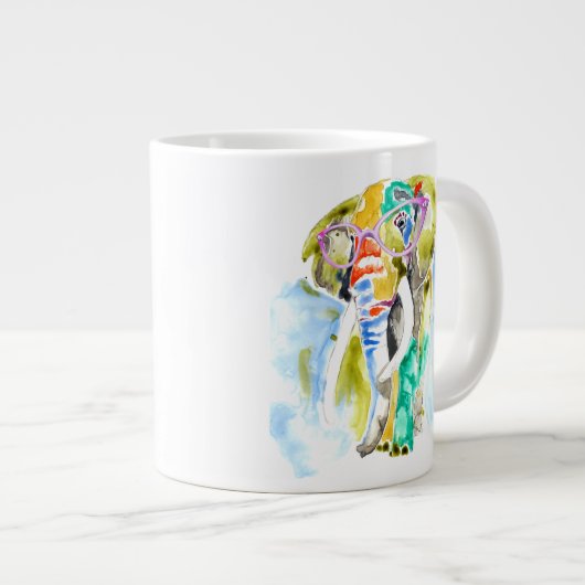 Smarty-Pants-Elefant Jumbo-Tasse (Vorderseite Rechts)
