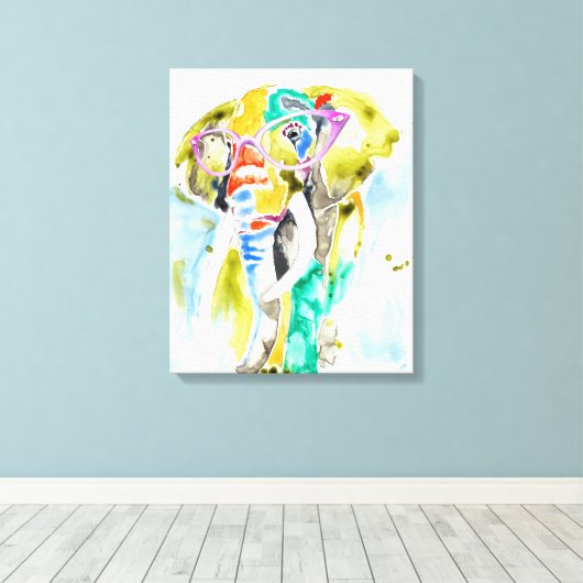 Smarty-Pants-Elefant Leinwanddruck (Insitu (Holzboden))