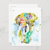 Smarty-Pants-Elefant Postkarte (Vorne/Hinten)