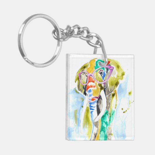 Smarty-Pants-Elefant Schlüsselanhänger (Vorderseite links)