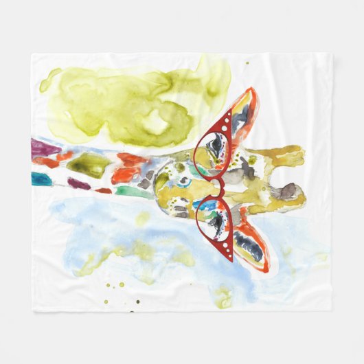 Smarty-Pants Giraffe Fleecedecke (Vorderseite (Horizontal))