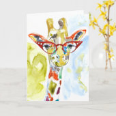 Smarty-Pants Giraffe Karte (Gelbe Blume)