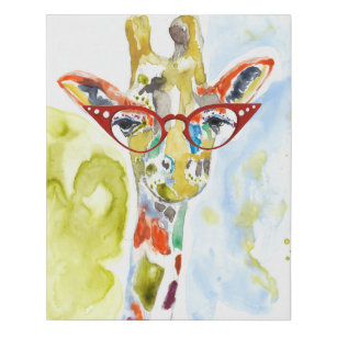 Smarty-Pants Giraffe Künstlicher Leinwanddruck