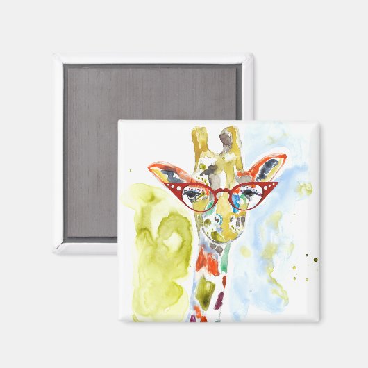 Smarty-Pants Giraffe Magnet (Vorderseite/Rückseite)