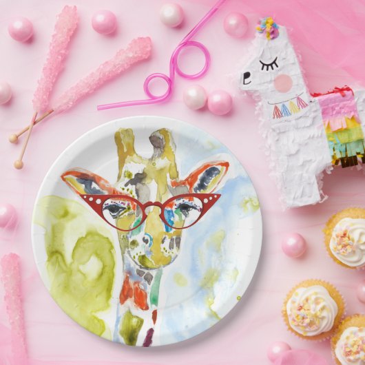 Smarty-Pants Giraffe Pappteller (Party)