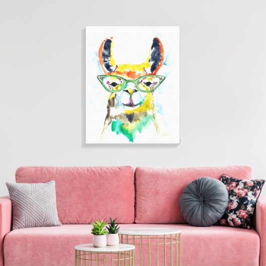 Smarty-Pants Llama Leinwanddruck (Insitu (Wohnzimmer))