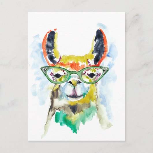 Smarty-Pants Llama Postkarte (Vorderseite)