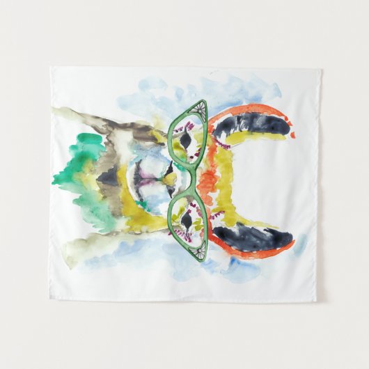 Smarty-Pants Llama Wandteppich (Vorderseite (Horizontal))