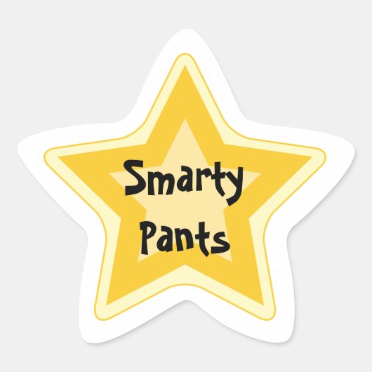 Smarty Pants - Sarcastic Gold Star Awards Stern-Aufkleber (Vorderseite)