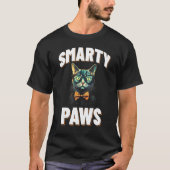 Smarty Paws Cat mit Brillen T-Shirt (Vorderseite)