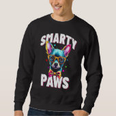 Smarty Paws   Chihuahua Dog Wearing Glasses Sweatshirt (Vorderseite)