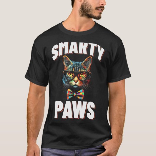 Smarty Paws   Katzenbrille T-Shirt (Vorderseite)