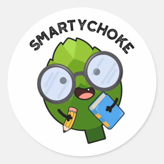 Smartychoke Funny Artichoke Pun Runder Aufkleber (Vorderseite)