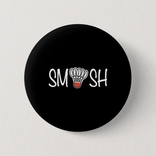 Smash Badminton - Badminton Player - Shuttle Raque Button (Vorderseite)