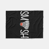 Smash Badminton - Badminton Player - Shuttle Raque Fleecedecke (Vorderseite (Horizontal))