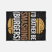 Smash Burger Lover gegrillter Cheeseburger Flat To Fleecedecke (Vorderseite (Horizontal))