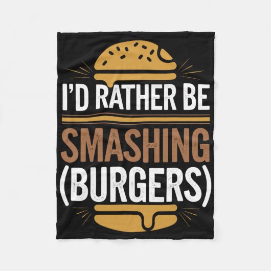 Smash Burger Lover gegrillter Cheeseburger Flat To Fleecedecke (Vorderseite)
