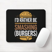 Smash Burger Lover gegrillter Cheeseburger Flat To Mousepad (Mit Mouse)