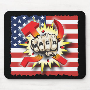 SMASH COMMUNISM MAGA FIST AMERICAN PRIDE MOUSEPAD