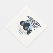 Smash Crash - Modern Blue Monster Truck Birthday Serviette (Ecke)