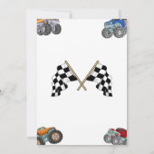 Smash & Crash Monster Truck Kundgebung 3. Geburtst Einladung (Rückseite)