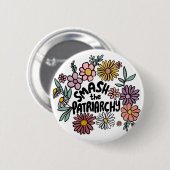 SMASH die PATRIARCHY Niedliche Daisy Hand Gezeichn Button (Vorne & Hinten)