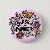 SMASH die PATRIARCHY Niedliche Daisy Hand Gezeichn Button (Vorderseite)