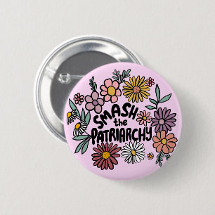 SMASH die PATRIARCHY Niedliche Daisy Hand Gezeichn Button
