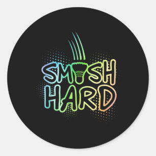Smash Hard Graphic Badminton Player Badminton Spor Runder Aufkleber