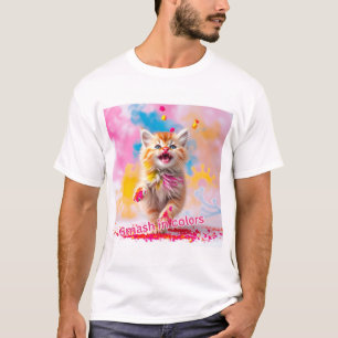 Smash in Colors - Playful Holi Kitten! T-Shirt