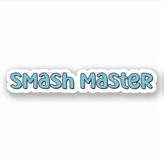 Smash Master Blue Retro Pickleball Text Aufkleber (Vorderseite)