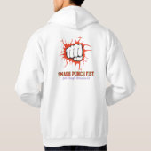 Smash Punch Fist – Bold Strength Motivation Art Hoodie (Rückseite)