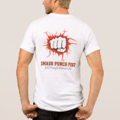 Smash Punch Fist – Bold Strength Motivation Art Tri-Blend Shirt (Rückseite)