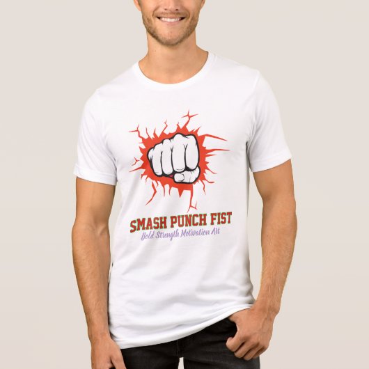 Smash Punch Fist – Bold Strength Motivation Art Tri-Blend Shirt (Vorderseite)