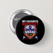 Smash Reps Badminton Game Day Racquets Shuttles Qu Button (Vorne & Hinten)