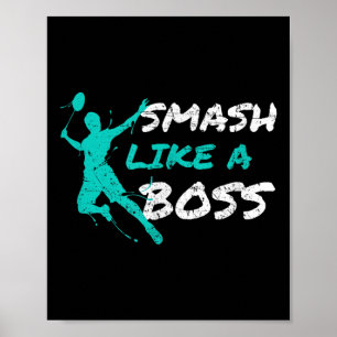 Smash wie ein Boss Badminton Speedminton Crossmint Poster
