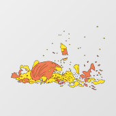 Smashed Pumpkin Fensteraufkleber (Blatt)