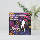 🎾 Smashing Birthday Tennis Flachkarte Karte (Stehend Vorderseite)