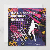 🎾 Smashing Birthday Tennis Flachkarte Karte (Vorderseite)