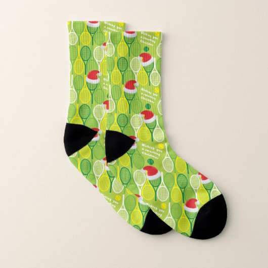 🎄Smashing Christmas🎾tennis pattern Socken (Paar)