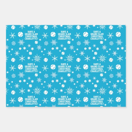 🎄 Smashing Weihnachten 🎾 Tennismuster, angepasst Geschenkpapier Set (Vorderseite 3)