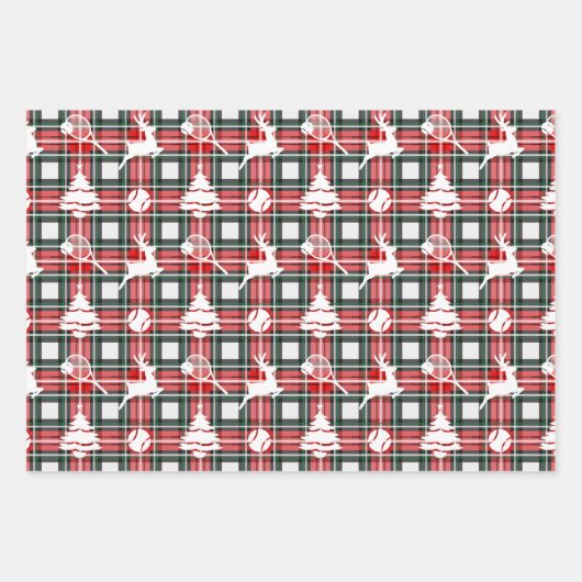 🎄 Smashing Weihnachten 🎾 Tennismuster, angepasst Geschenkpapier Set (Vorderseite 2)